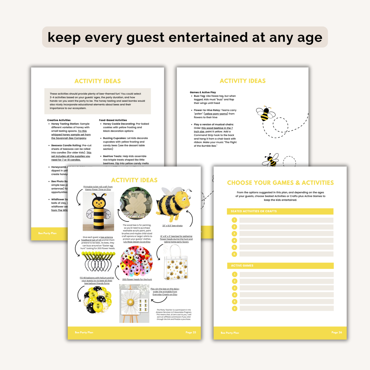 Bee Birthday Party Plan INSTANT DOWNLOAD