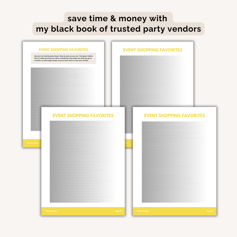 Bee Birthday Party Plan INSTANT DOWNLOAD