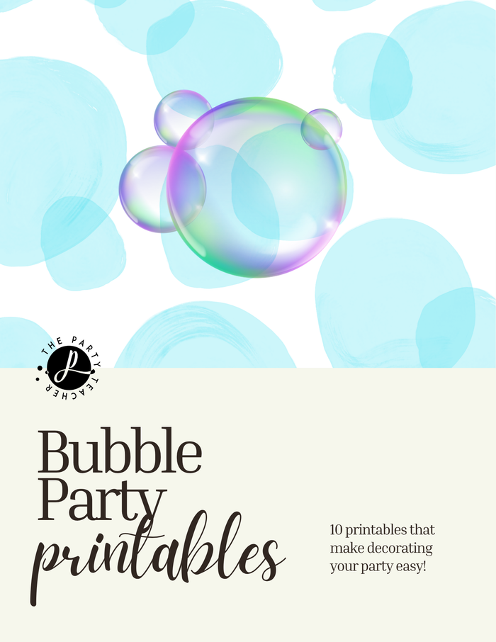 Bubble Birthday Party Printables INSTANT DOWNLOAD