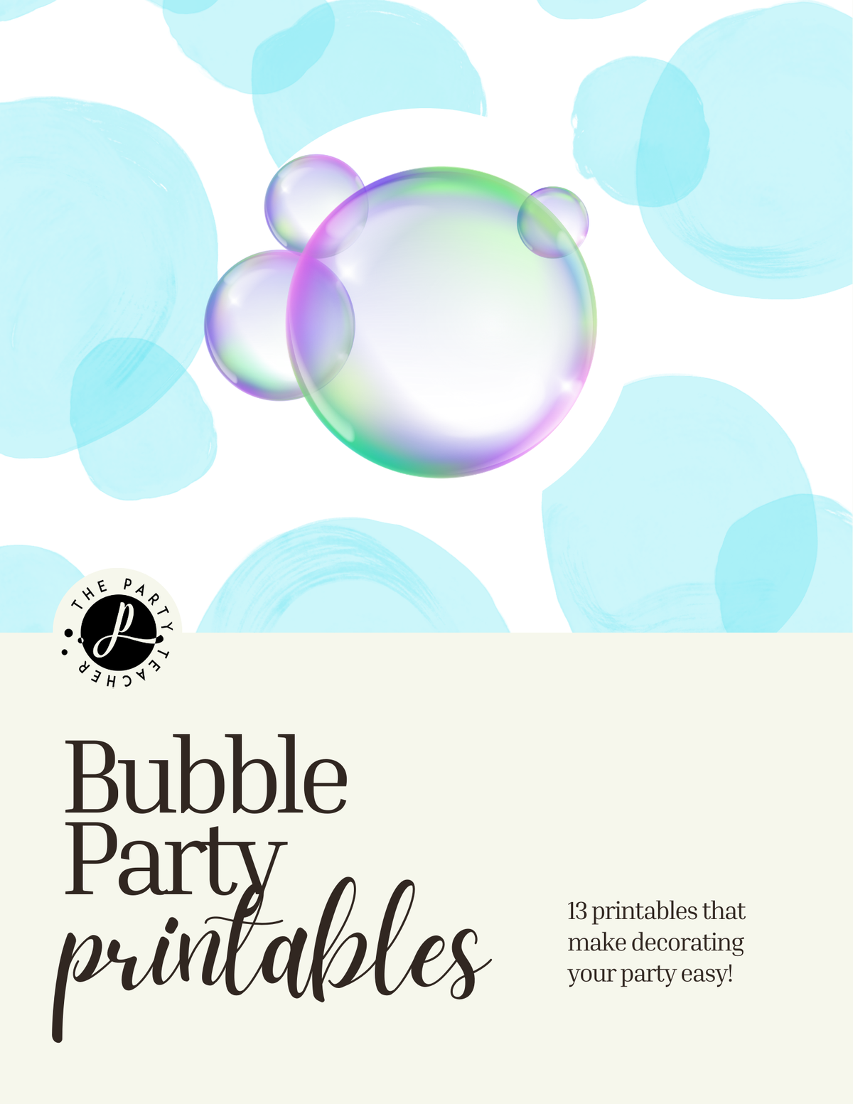 Bubble Birthday Party Printables INSTANT DOWNLOAD