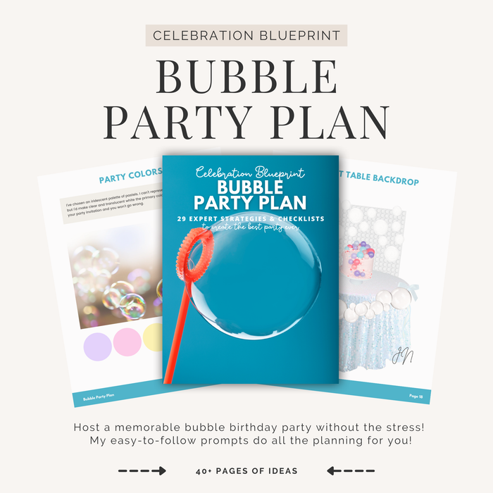 Bubble Birthday Party Plan INSTANT DOWNLOAD