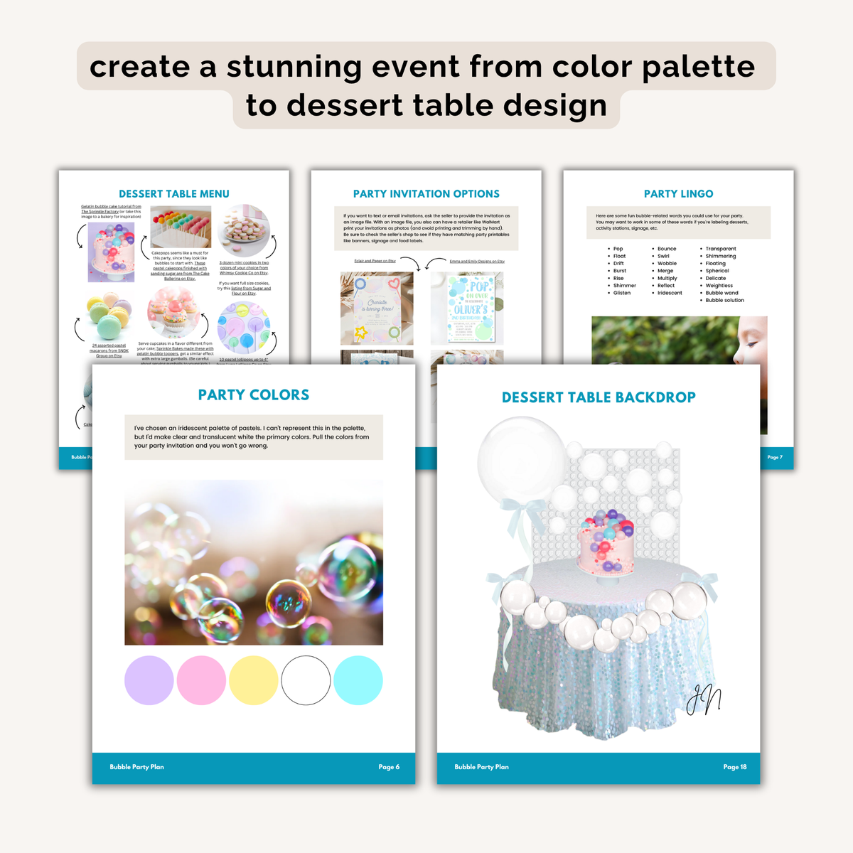 Bubble Birthday Party Plan INSTANT DOWNLOAD