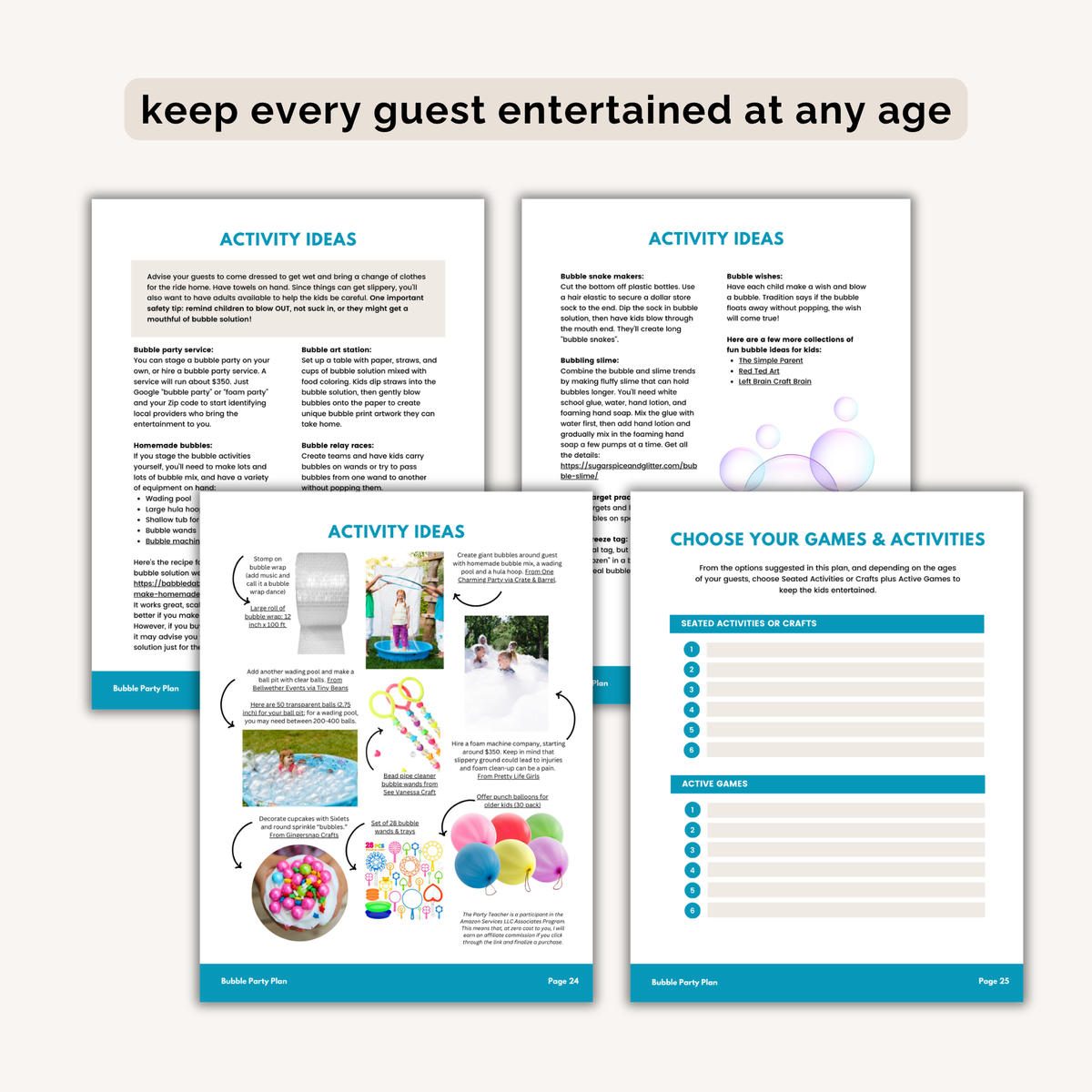Bubble Birthday Party Plan INSTANT DOWNLOAD