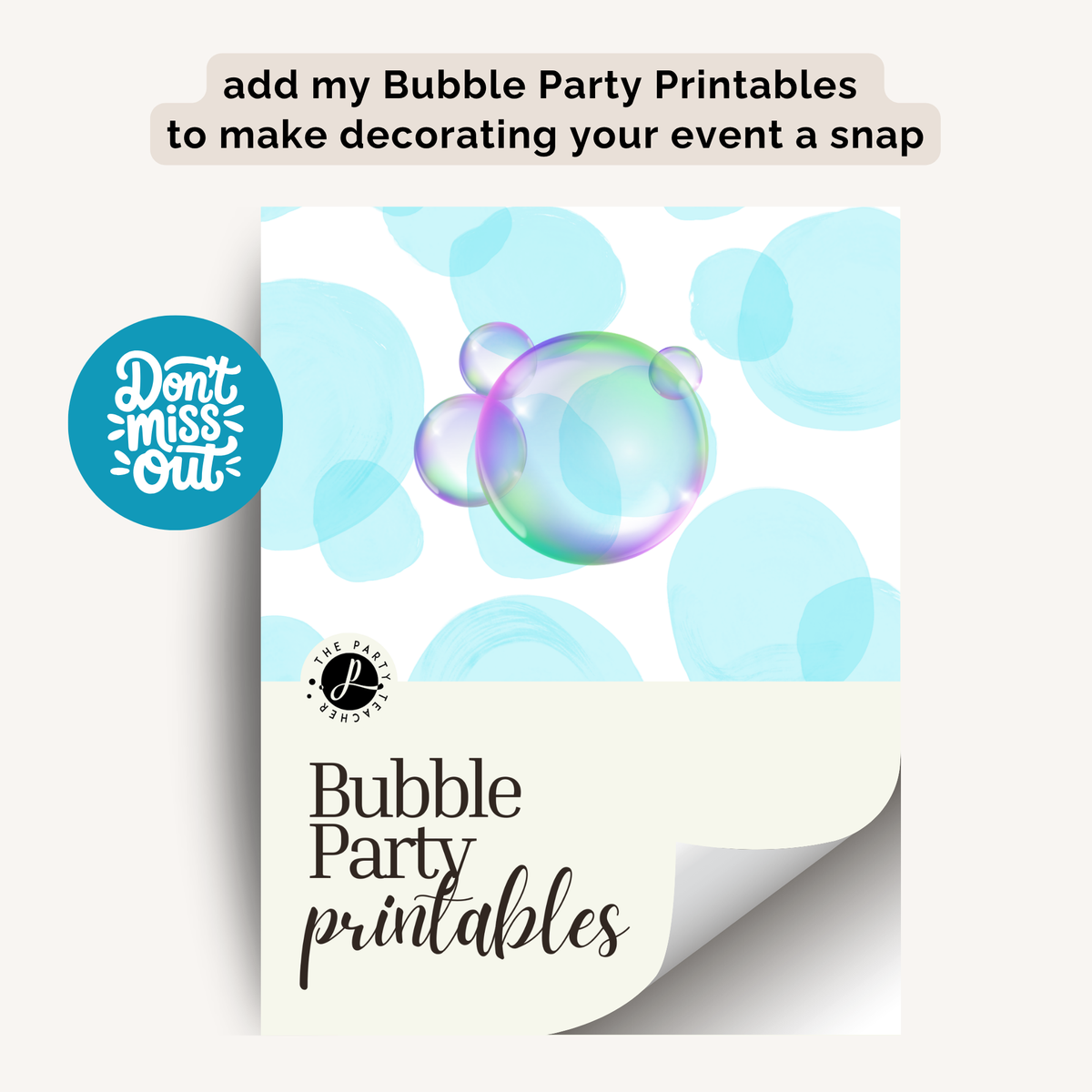 Bubble Birthday Party Plan INSTANT DOWNLOAD