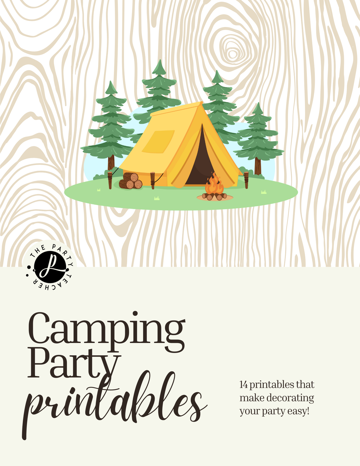 Camping Birthday Party Printables INSTANT DOWNLOAD