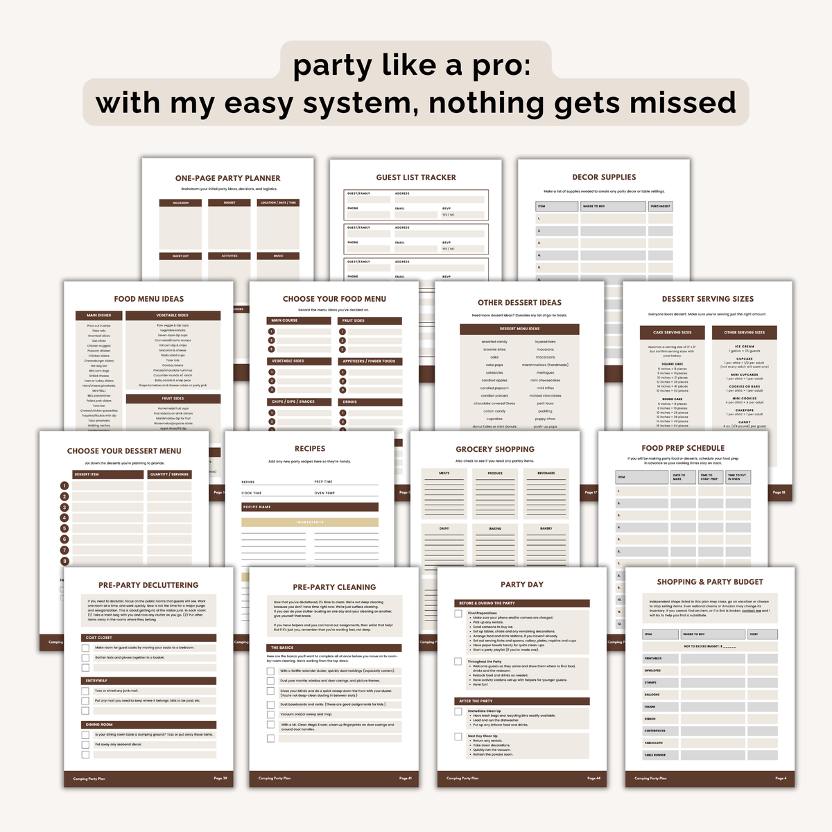 Camping Birthday Party Plan INSTANT DOWNLOAD