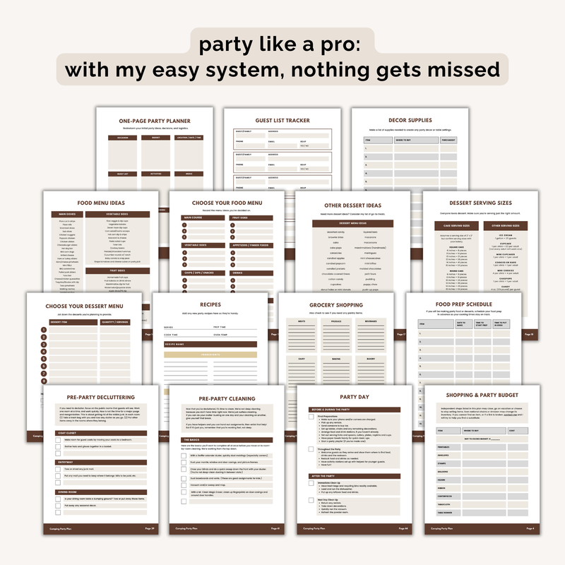 Camping Birthday Party Plan INSTANT DOWNLOAD