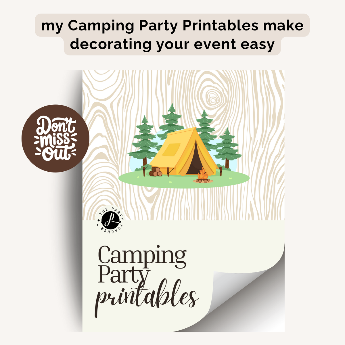 Camping Birthday Party Plan INSTANT DOWNLOAD