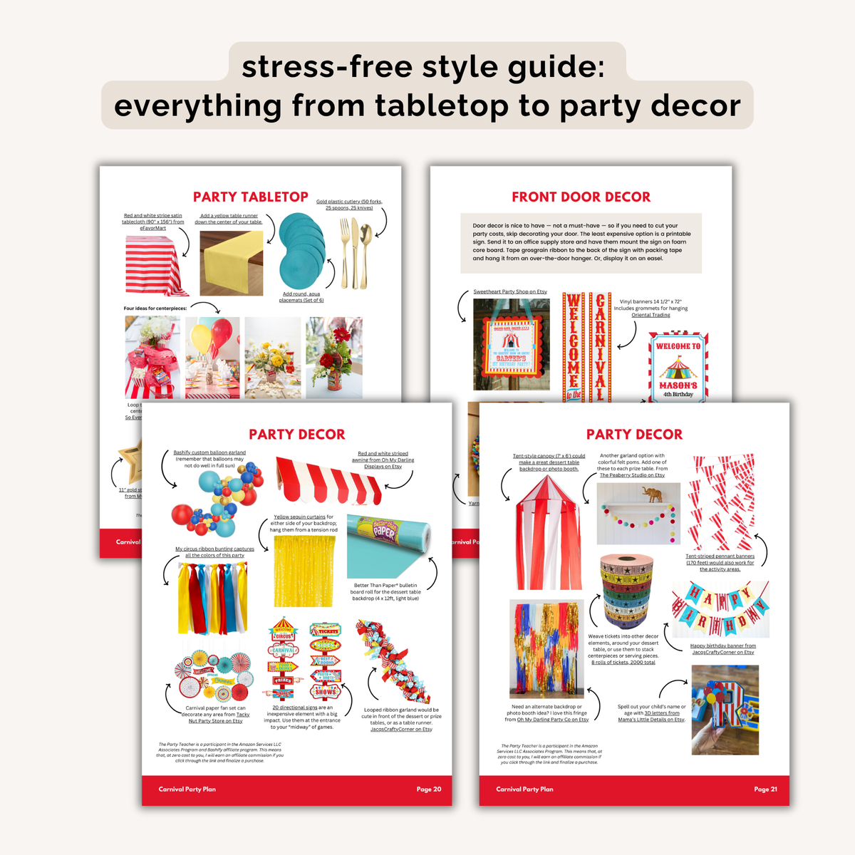Carnival Birthday Party Plan INSTANT DOWNLOAD
