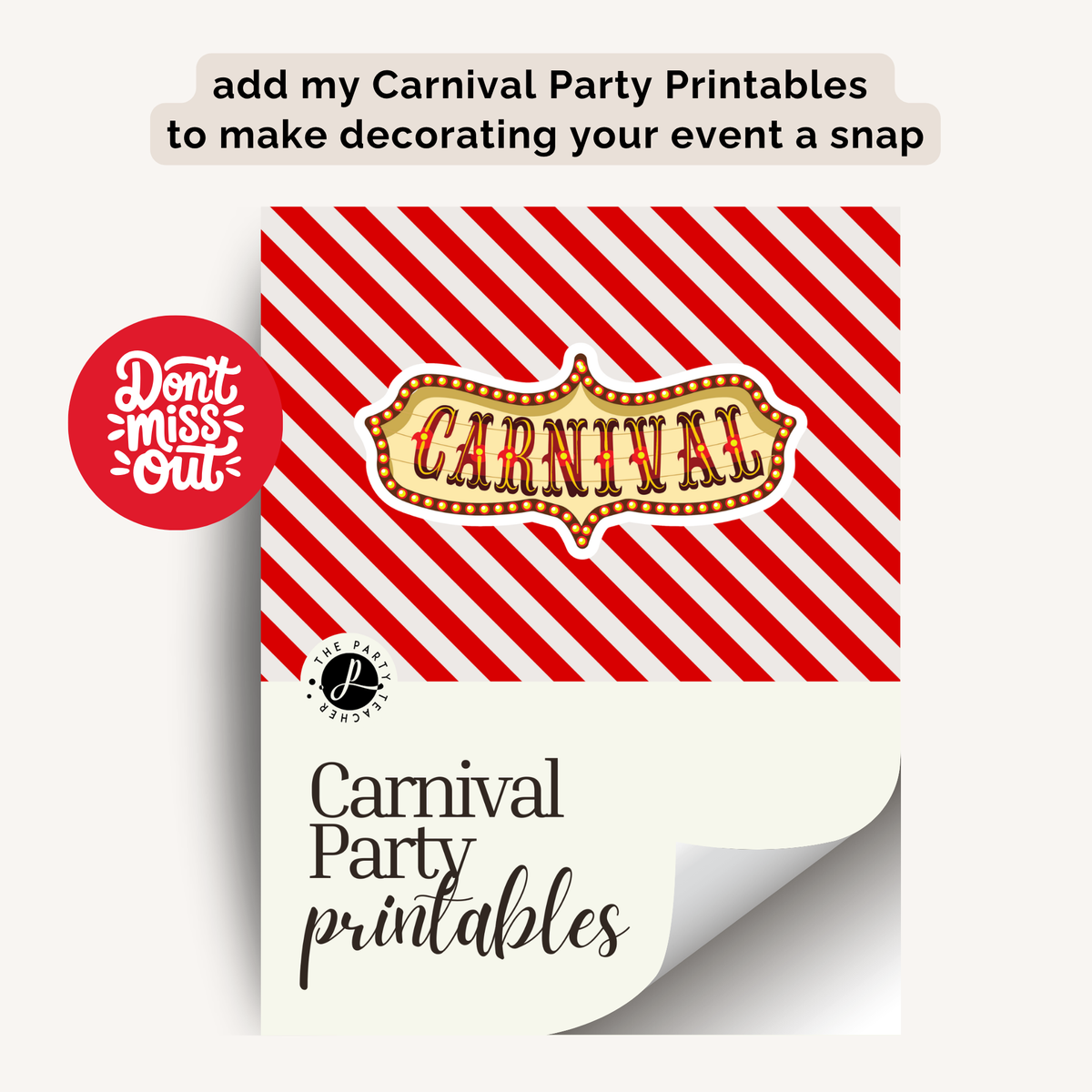 Carnival Birthday Party Plan INSTANT DOWNLOAD