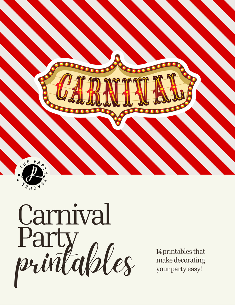 Carnival Birthday Party Printables INSTANT DOWNLOAD