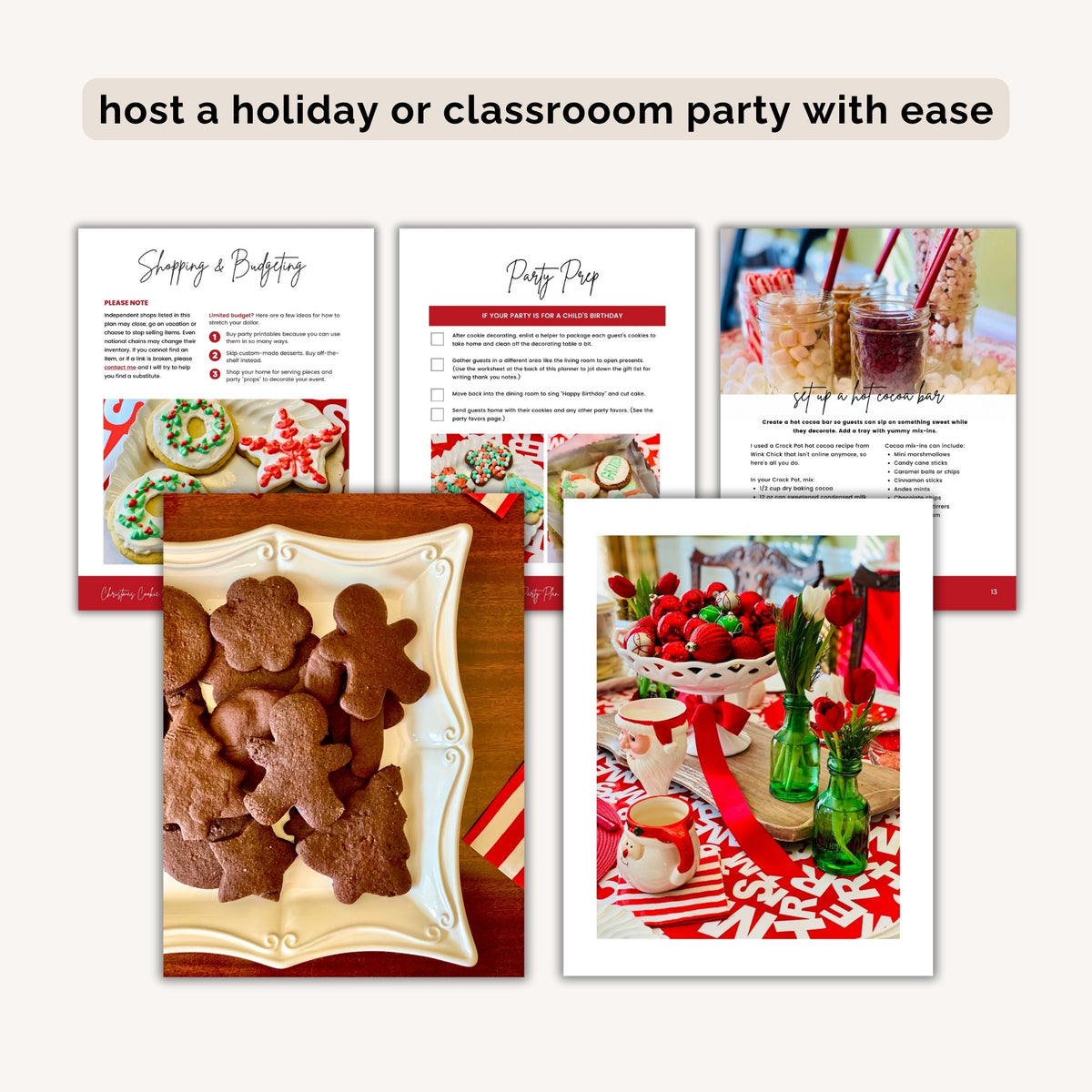 Christmas Cookie Decorating Party Planner INSTANT DOWNLOAD