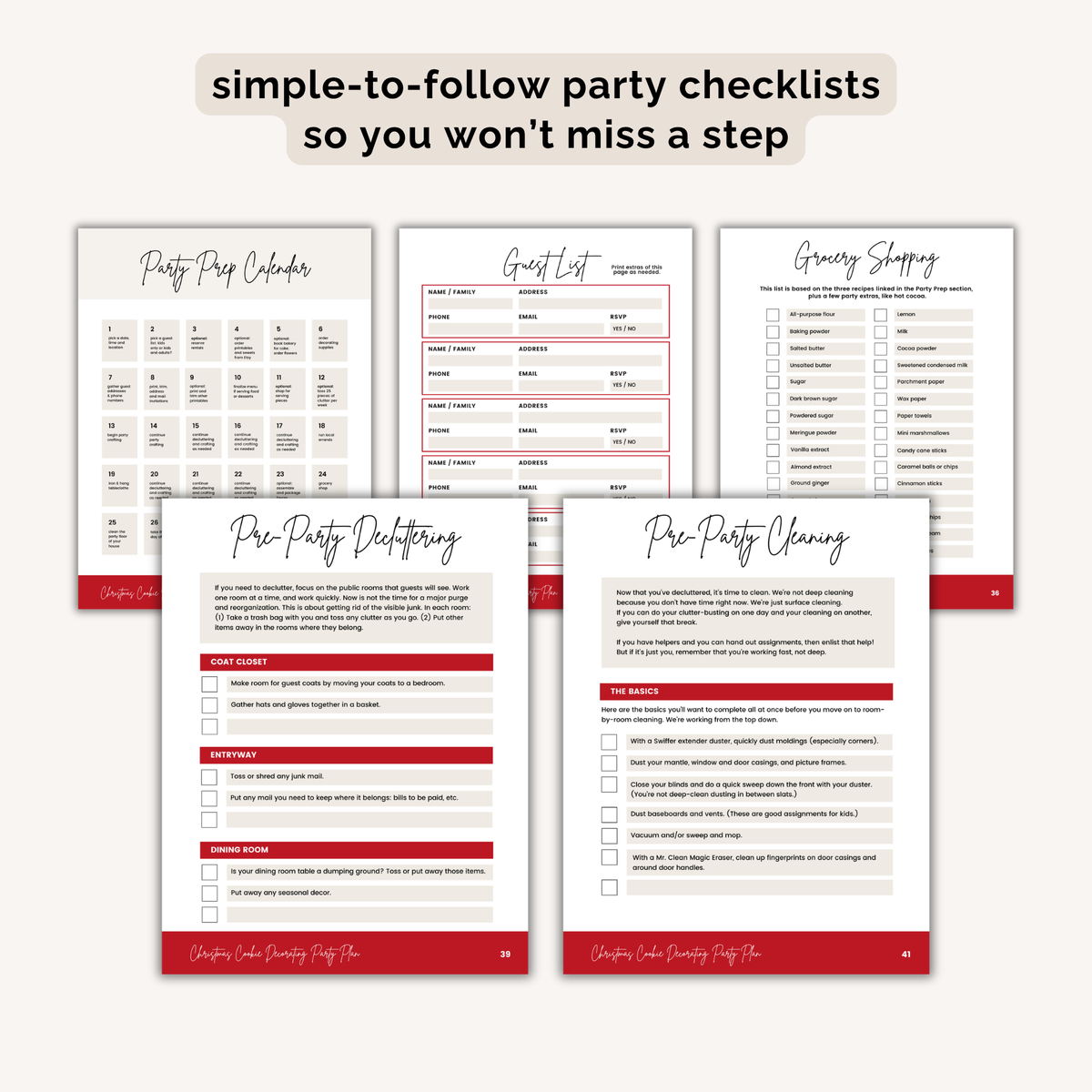 Christmas Cookie Decorating Party Plan INSTANT DOWNLOAD