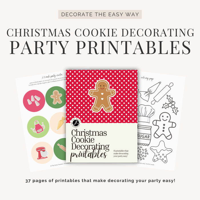 Christmas Cookie Decorating Party Printables INSTANT DOWNLOAD