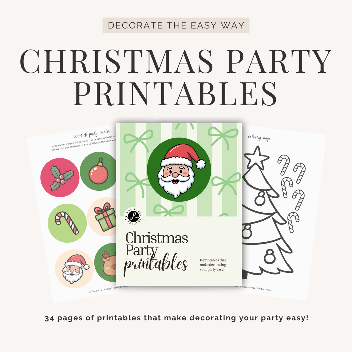 Christmas Party Printables INSTANT DOWNLOAD