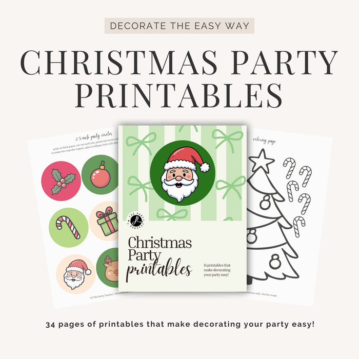 Christmas Party Printables INSTANT DOWNLOAD