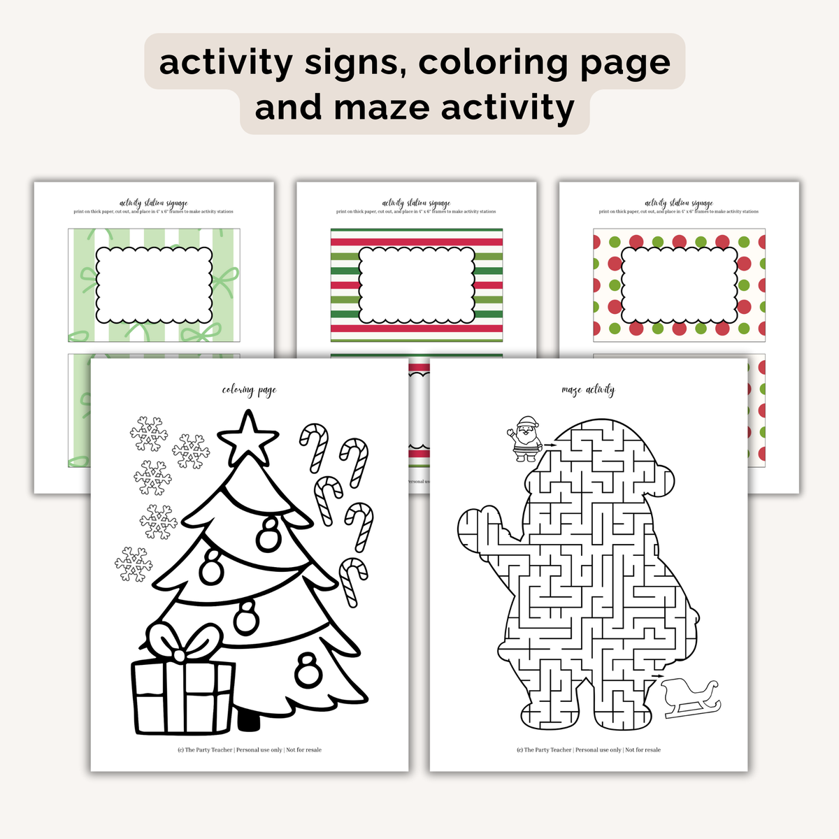 Christmas Party Printables INSTANT DOWNLOAD