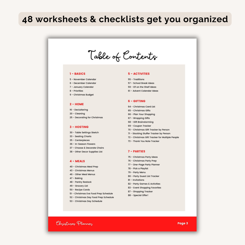 Christmas Season Planner INSTANT DOWNLOAD