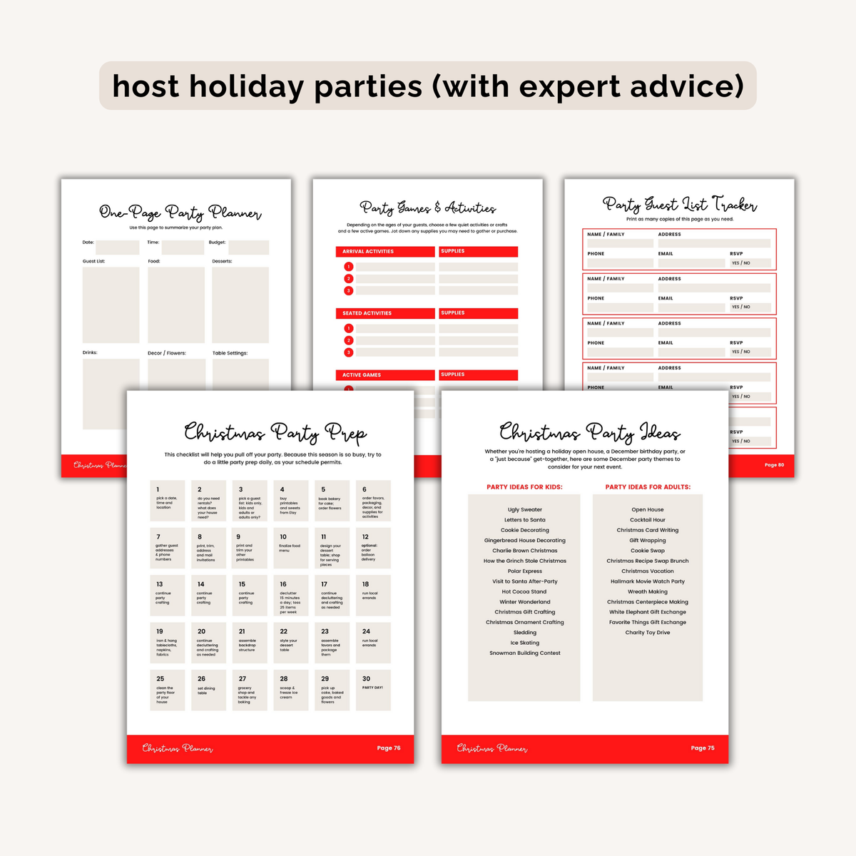 Christmas Season Planner INSTANT DOWNLOAD