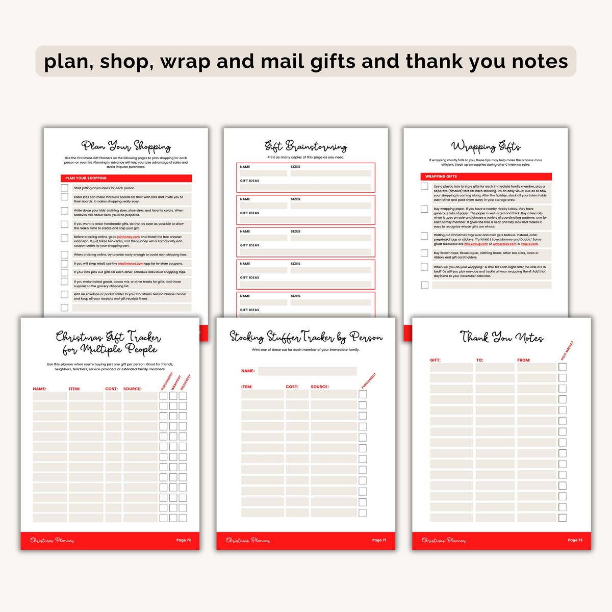 Christmas Season Planner INSTANT DOWNLOAD