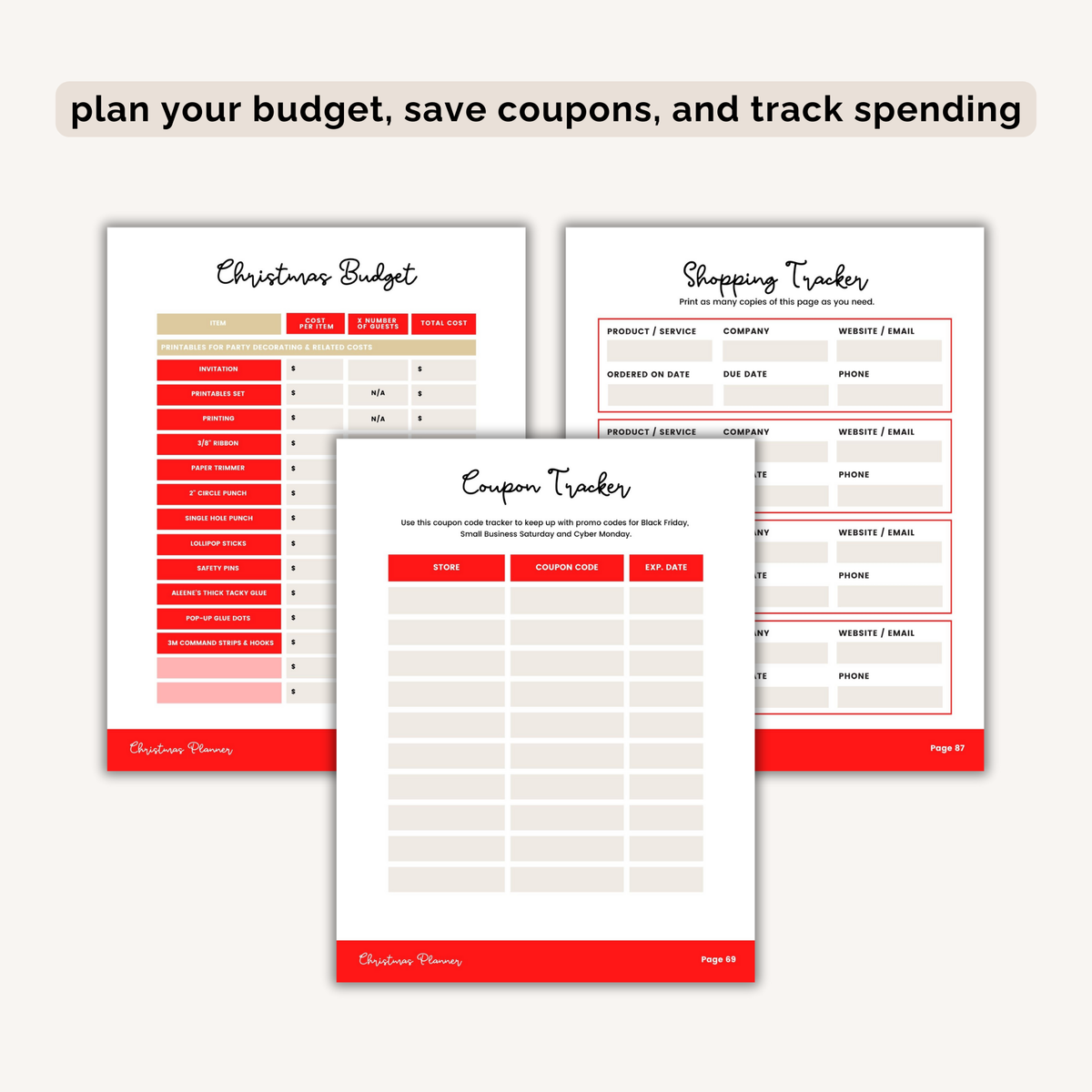 Christmas Season Planner INSTANT DOWNLOAD