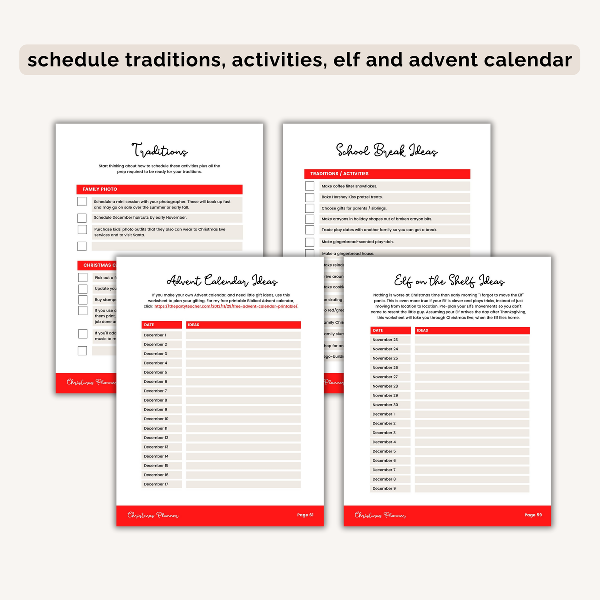 Christmas Season Planner INSTANT DOWNLOAD
