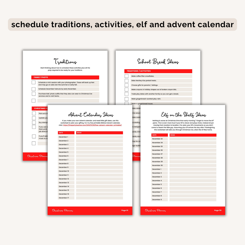 Christmas Season Planner INSTANT DOWNLOAD