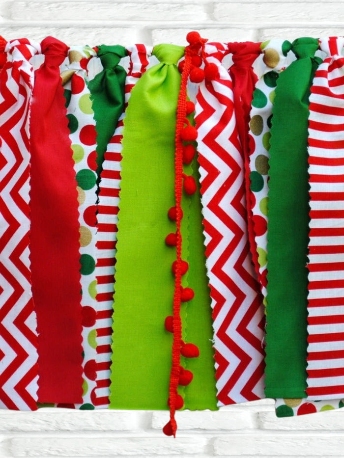 Christmas Fabric Bunting - FREE Shipping