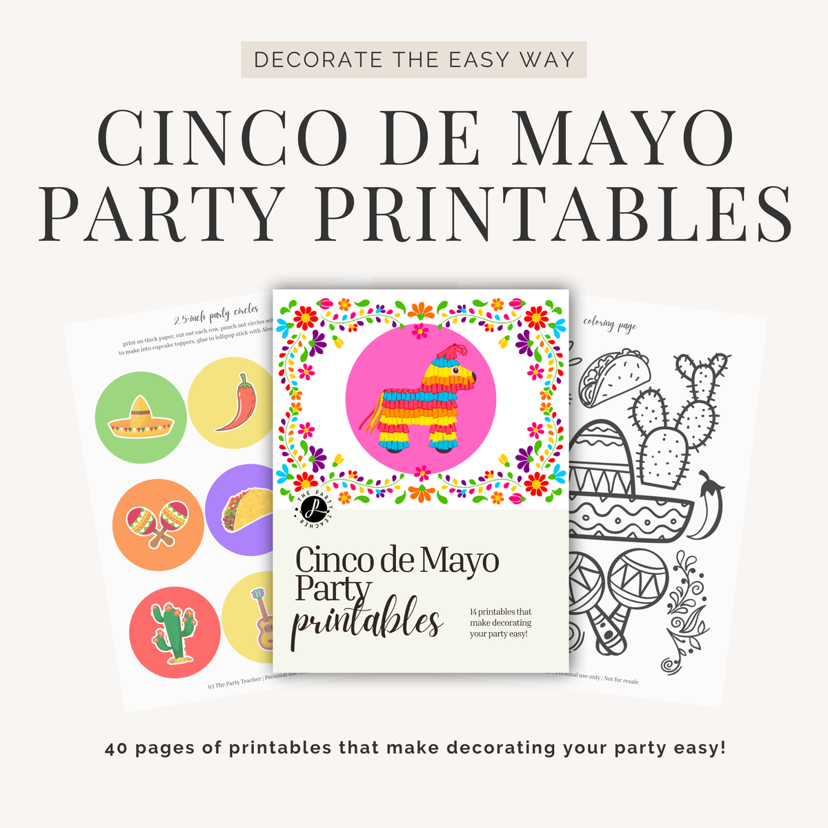 Cinco de Mayo Party Printables INSTANT DOWNLOAD