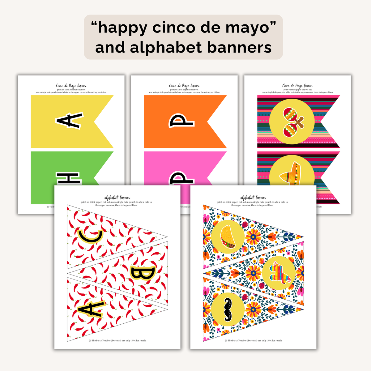 Cinco de Mayo Party Printables INSTANT DOWNLOAD
