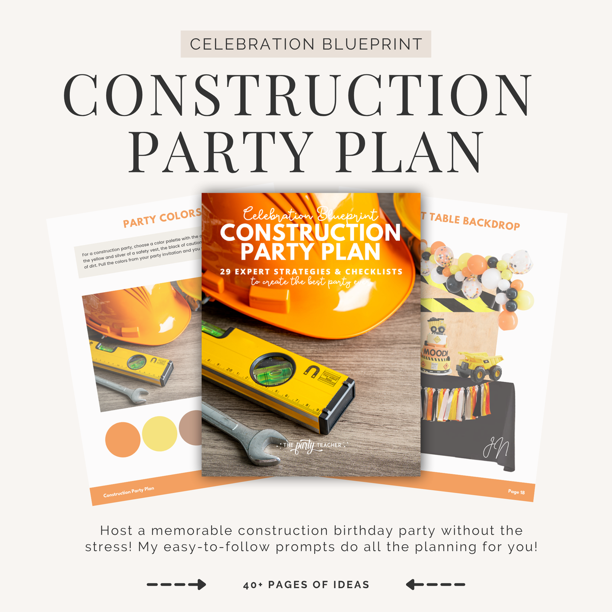 Construction Birthday Party Plan INSTANT DOWNLOAD
