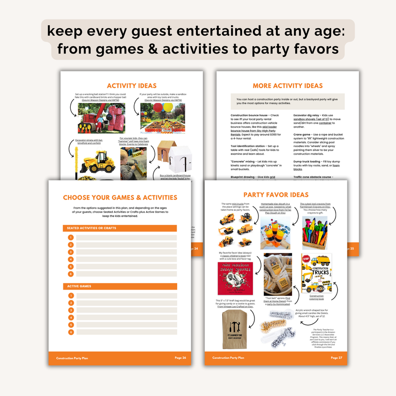 Construction Birthday Party Plan INSTANT DOWNLOAD