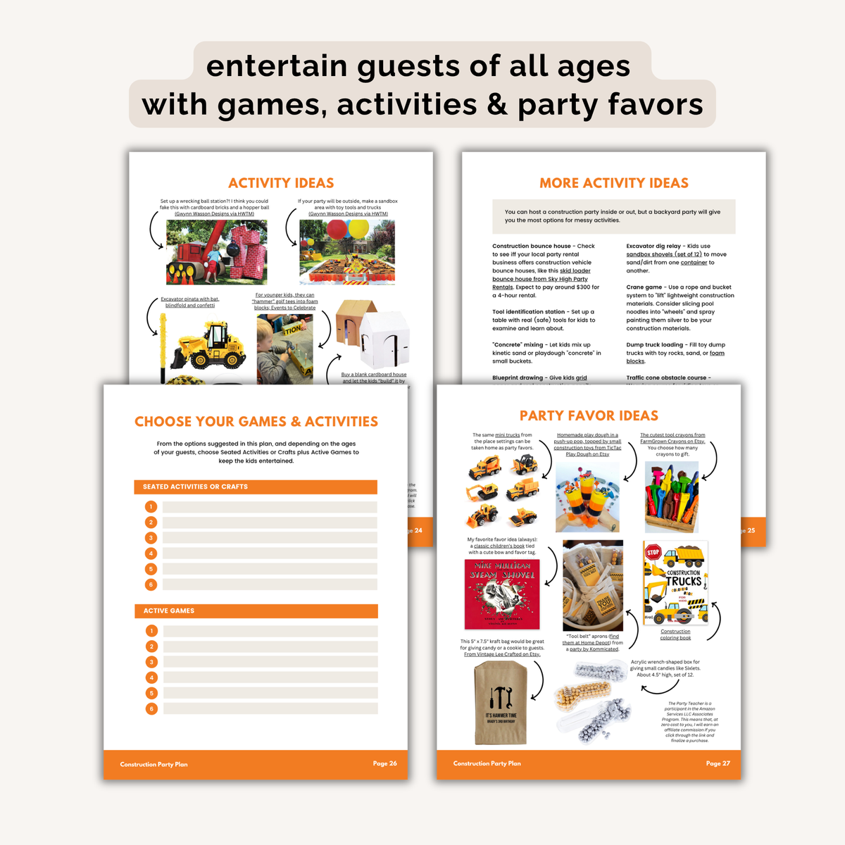 Construction Birthday Party Plan INSTANT DOWNLOAD