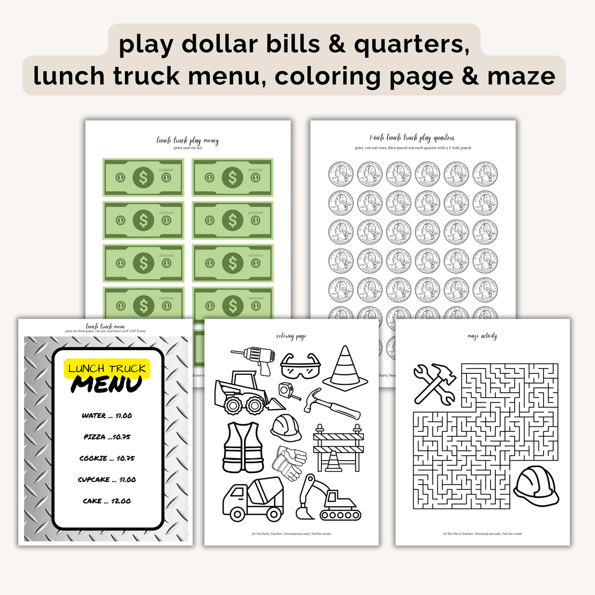 Construction Birthday Party Printables INSTANT DOWNLOAD