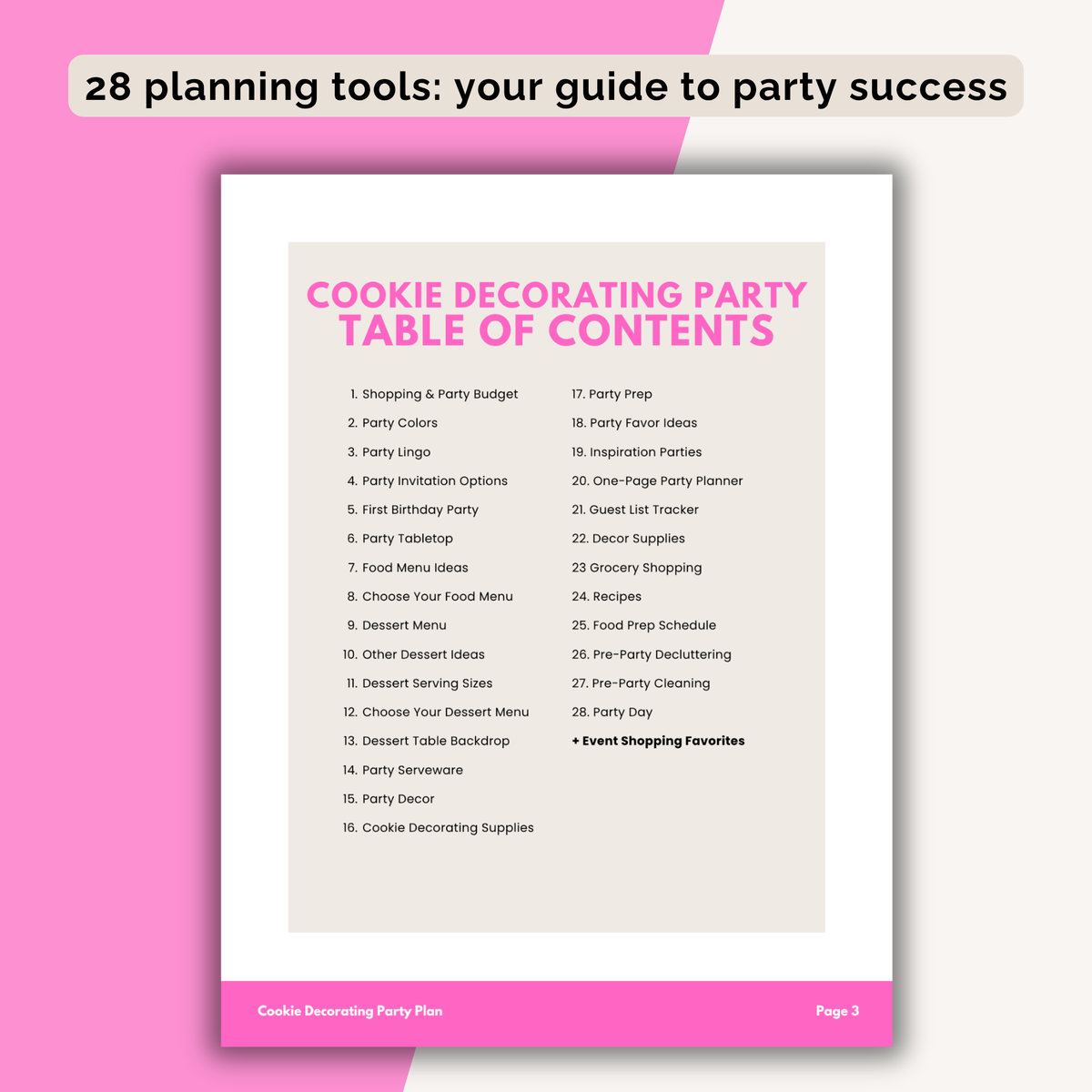 Cookie Decorating Birthday Party Plan INSTANT DOWNLOAD