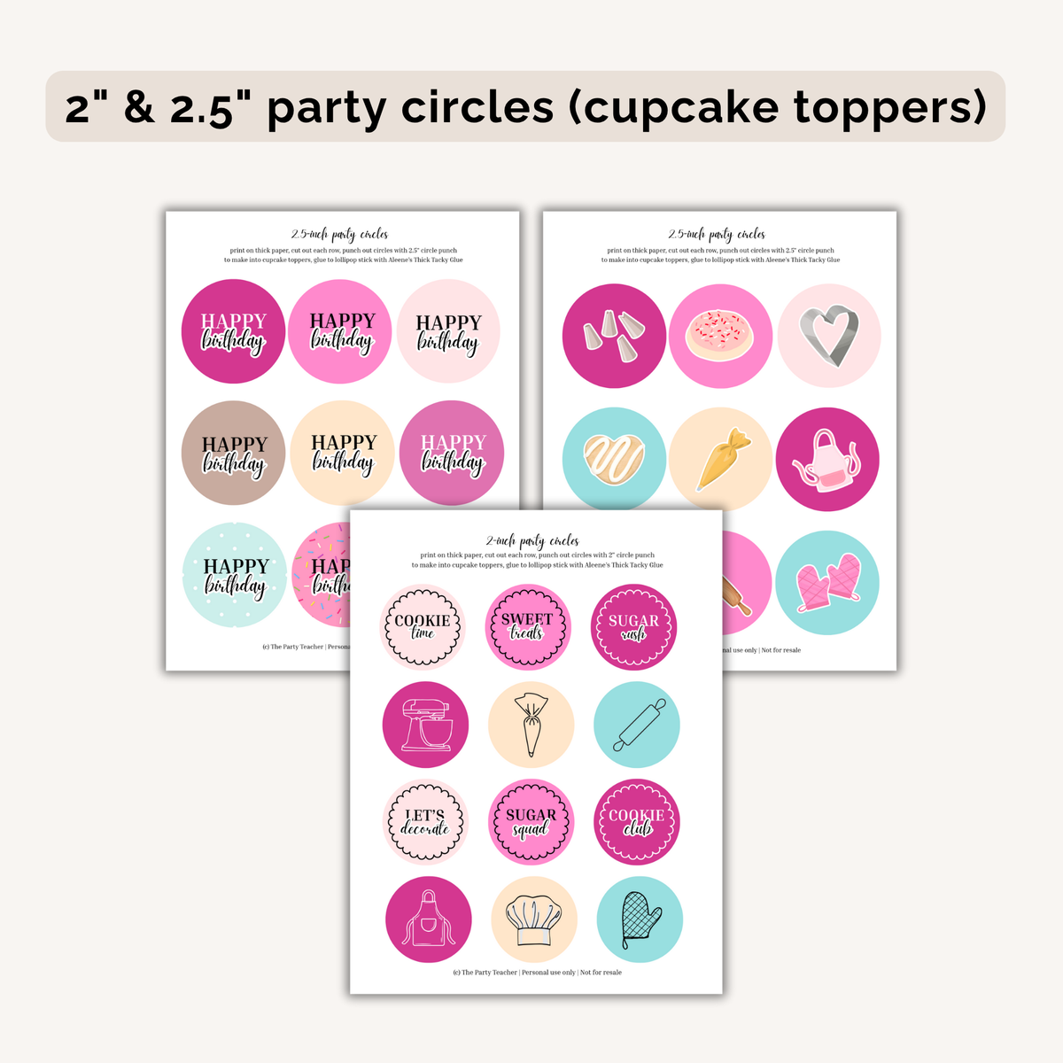 Cookie Decorating Birthday Party Printables INSTANT DOWNLOAD