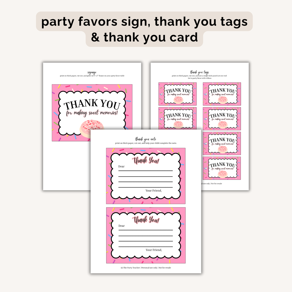 Cookie Decorating Birthday Party Printables INSTANT DOWNLOAD