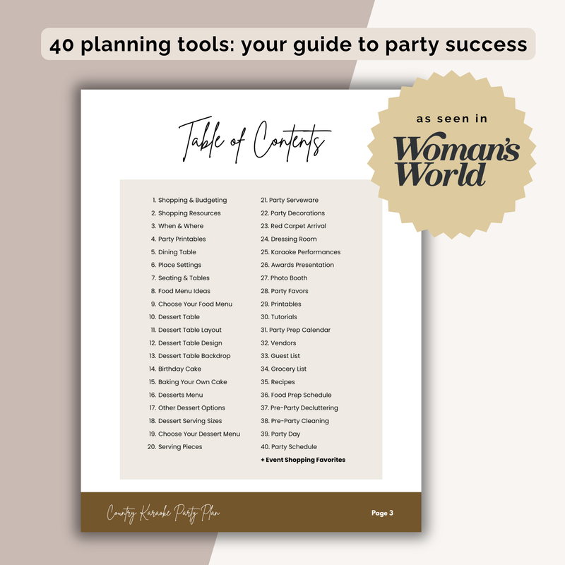 Country Karaoke Birthday Party Plan INSTANT DOWNLOAD