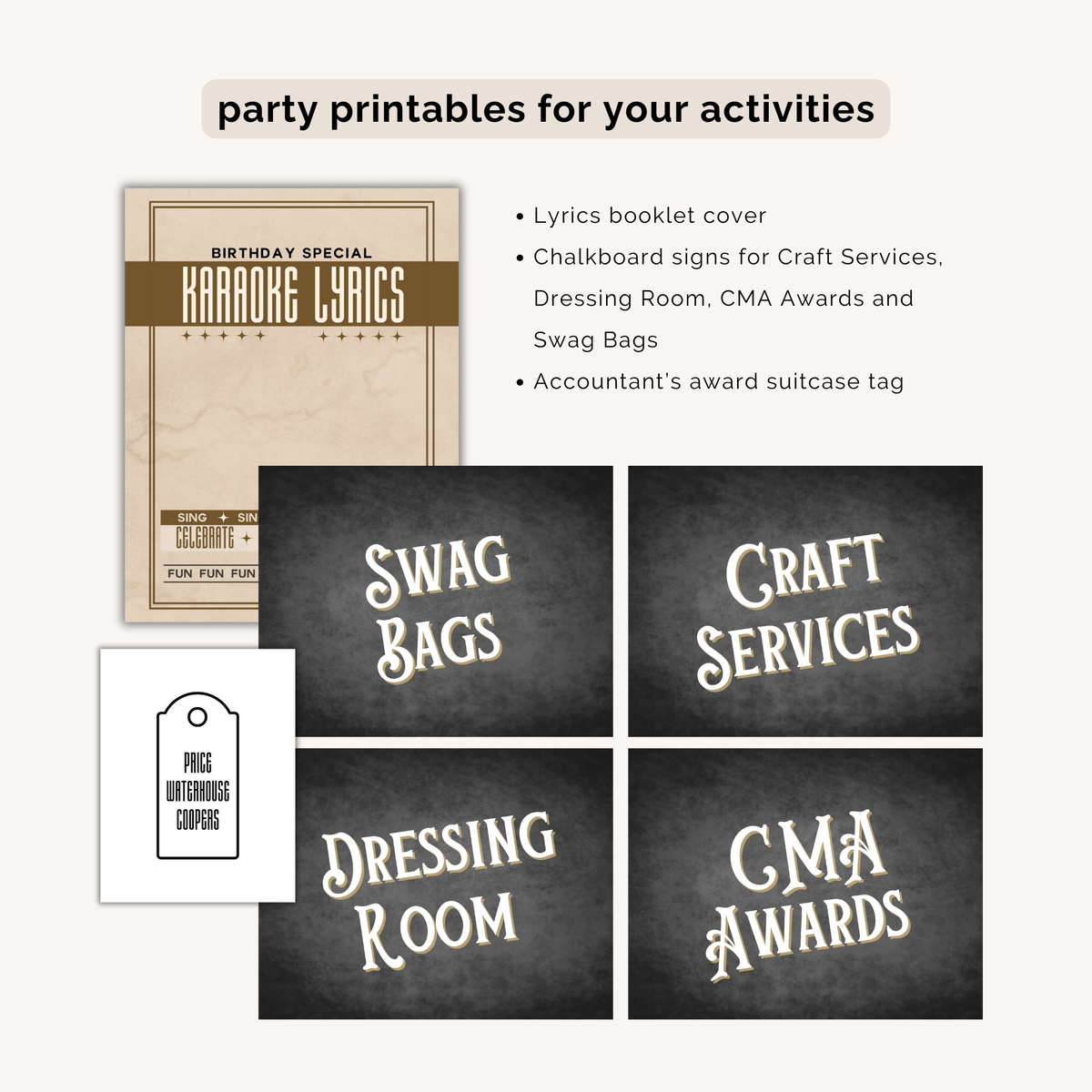 Country Karaoke Birthday Party Plan INSTANT DOWNLOAD