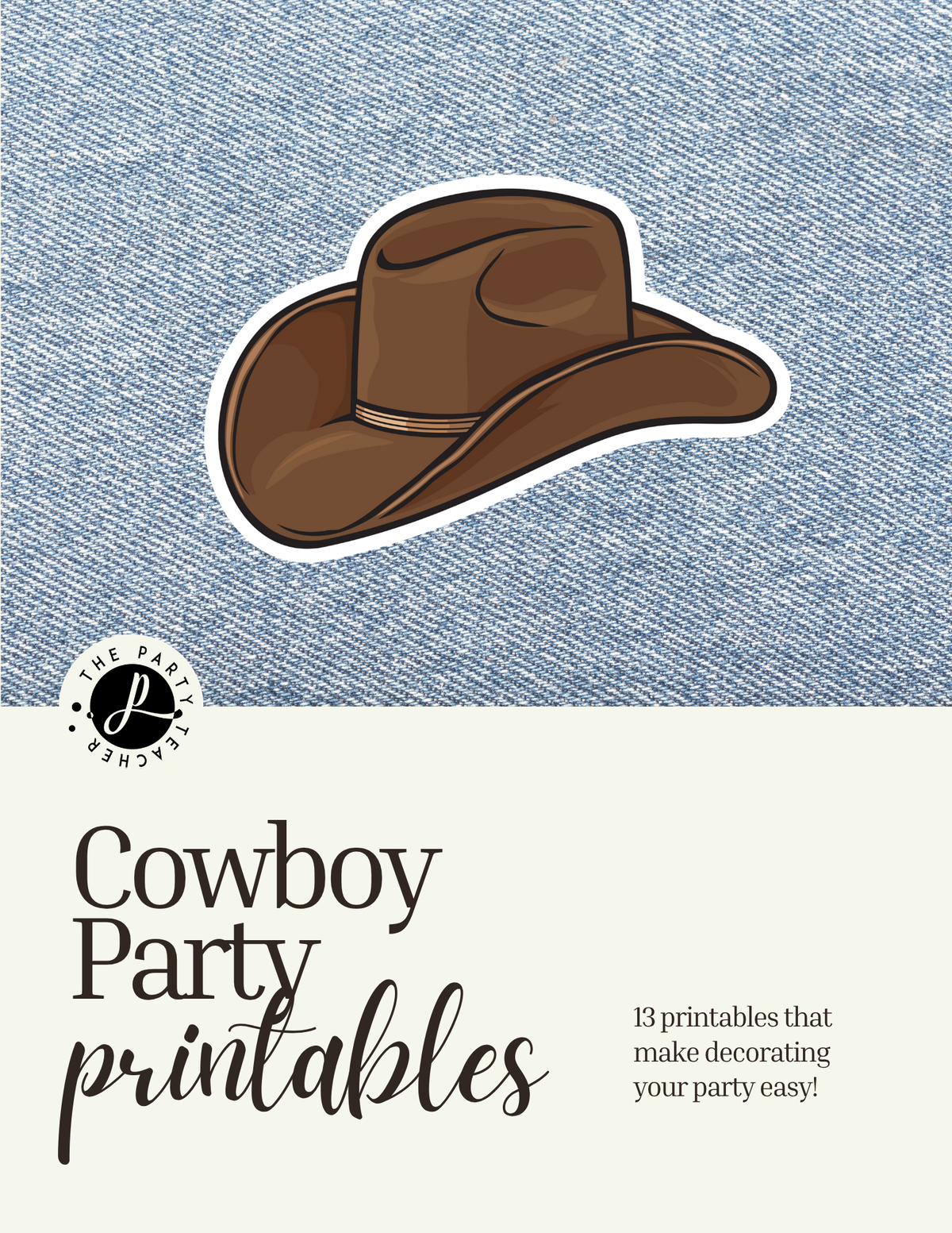 Cowboy Birthday Party Printables INSTANT DOWNLOAD