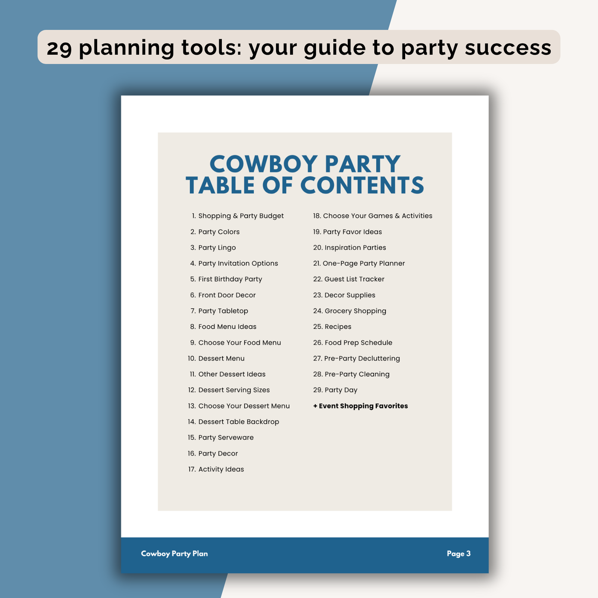 Cowboy Birthday Party Plan INSTANT DOWNLOAD
