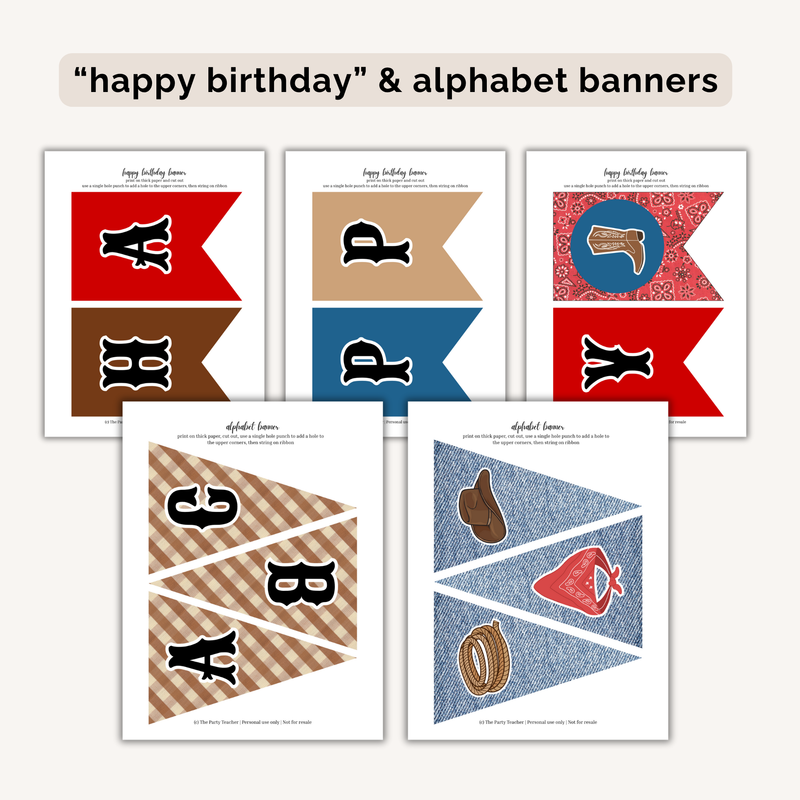 Cowboy Birthday Party Printables INSTANT DOWNLOAD