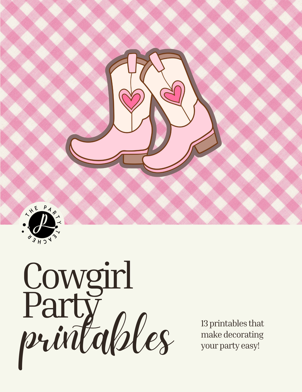Cowgirl Birthday Party Printables INSTANT DOWNLOAD