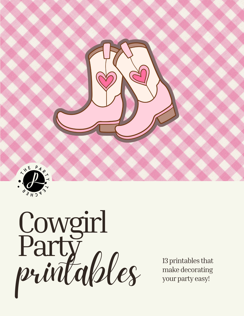 Cowgirl Birthday Party Printables INSTANT DOWNLOAD