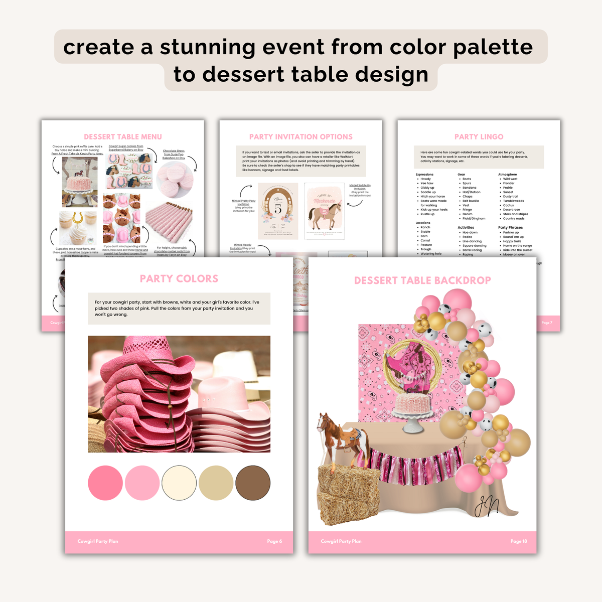 Cowgirl Birthday Party Plan INSTANT DOWNLOAD