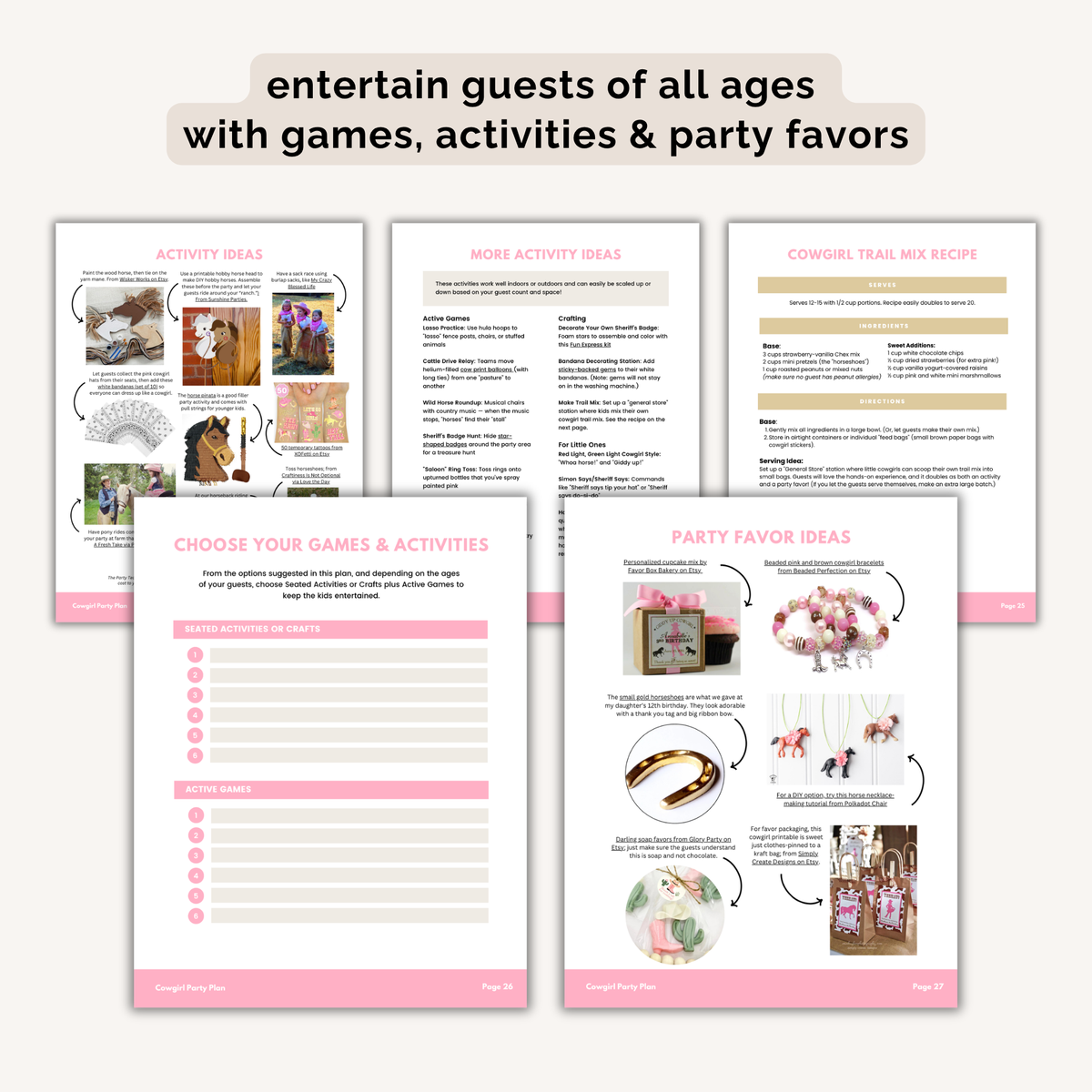 Cowgirl Birthday Party Plan INSTANT DOWNLOAD