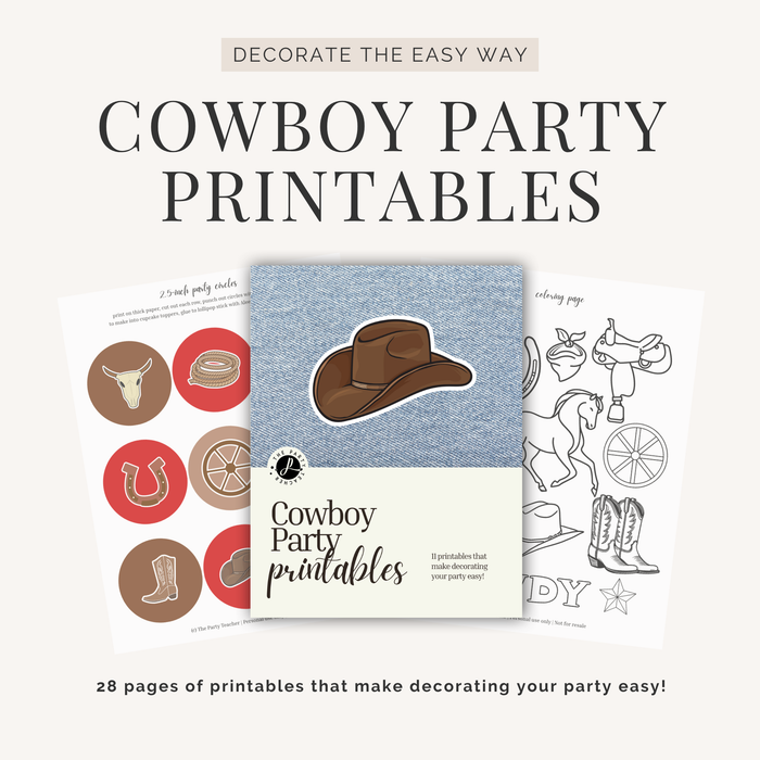Cowboy Birthday Party Printables INSTANT DOWNLOAD