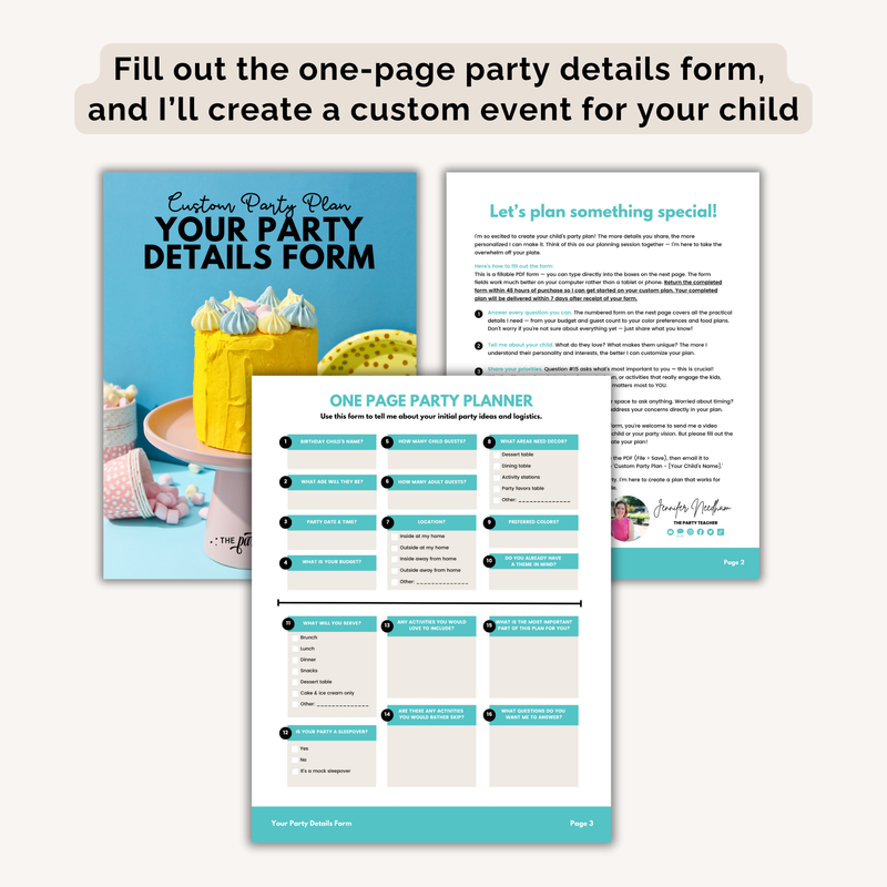 Custom Party Plan — Your Party, Professionally Planned