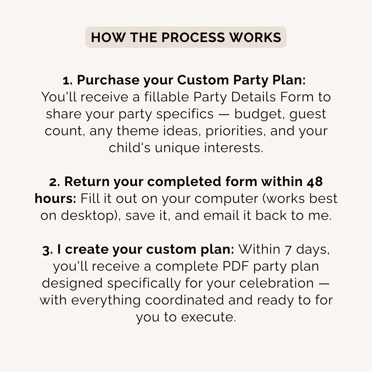 Custom Party Plan — Your Party, Professionally Planned