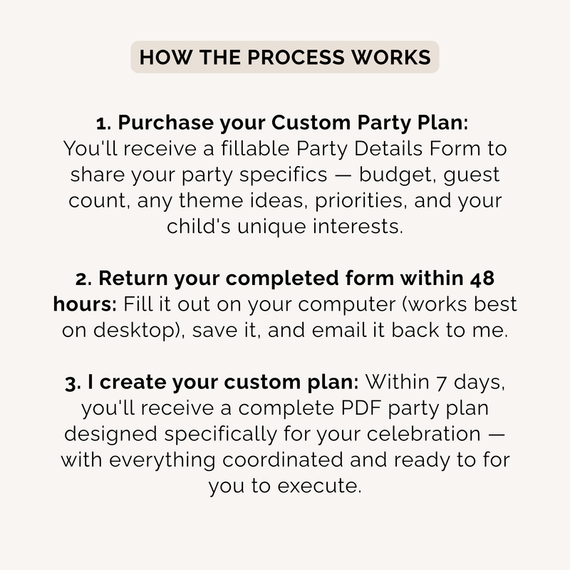 Custom Party Plan — Your Party, Professionally Planned
